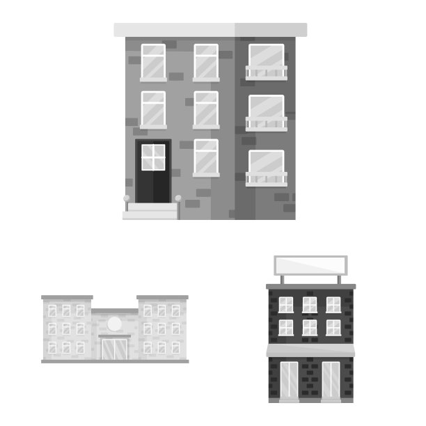 孤立对象建设和城市标志设置图片下载