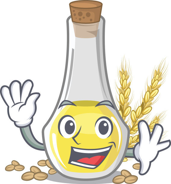 挥舞着小麦胚芽油的吉祥物造型图片下载