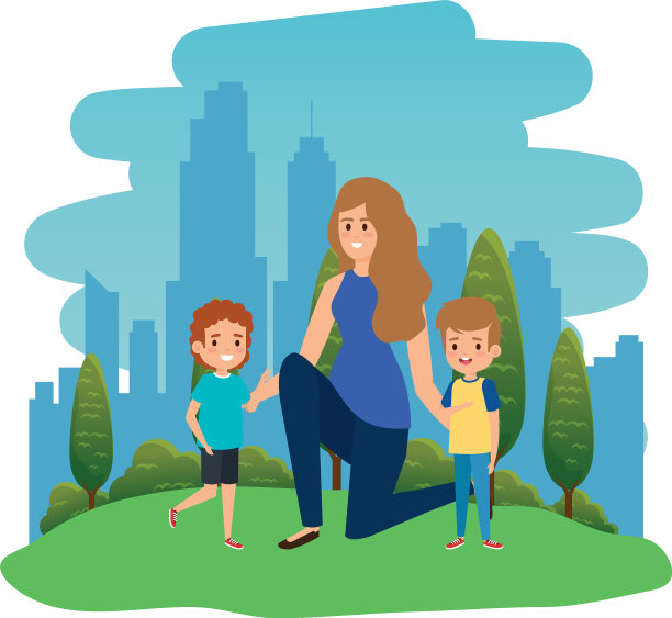 快乐的学生男生和女老师在一起图片下载