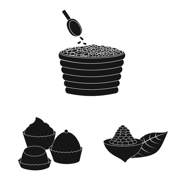 烹饪和棕色图标设置图片下载