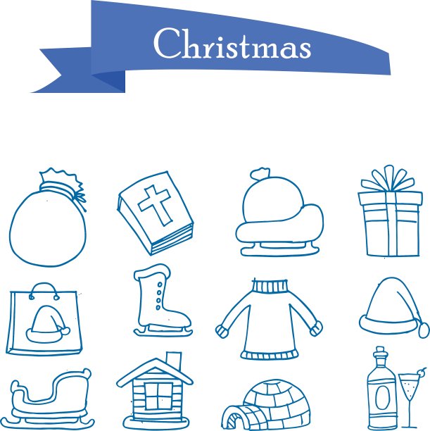 一套节日圣诞图标图片下载