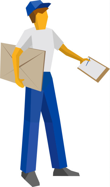 邮递员拿着大信封和文件图片下载