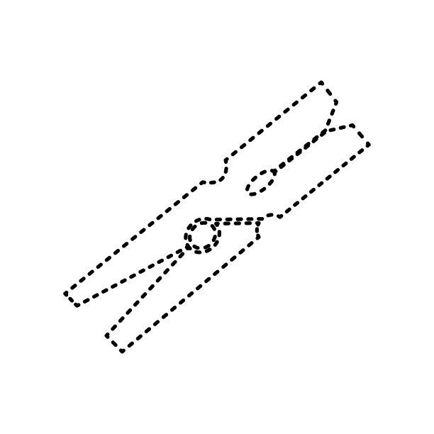 衣服挂钩标志黑色虚线图标上图片下载