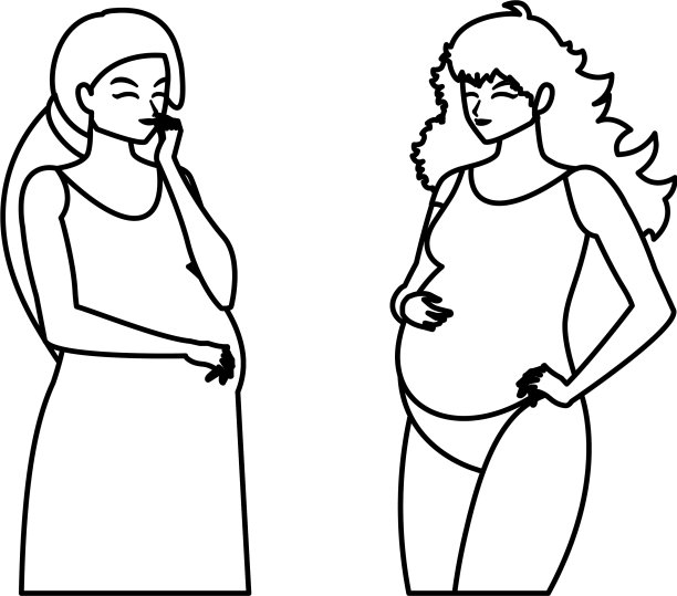 一对漂亮的孕妇角色图片下载