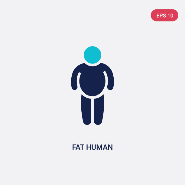两色脂肪人类图标从感情概念图片下载