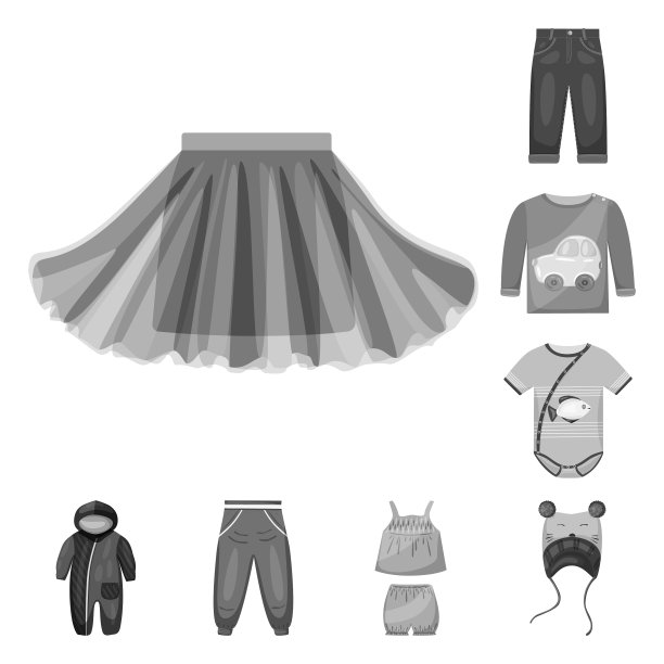 设计服装服装标志套装图片下载