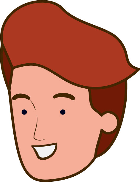 领头的年轻人在白色的背景上微笑图片下载