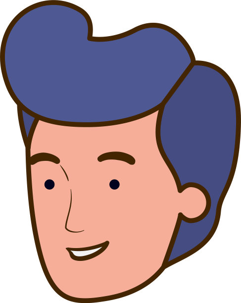 领头的年轻人在白色的背景上微笑图片下载