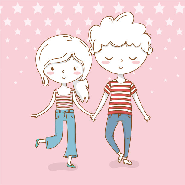 漂亮的小孩子夫妇点缀着图片下载