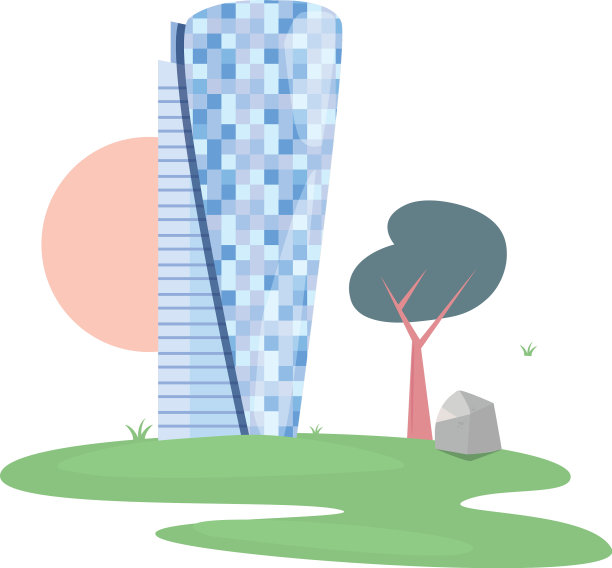 摩天大楼在室外有树图片下载