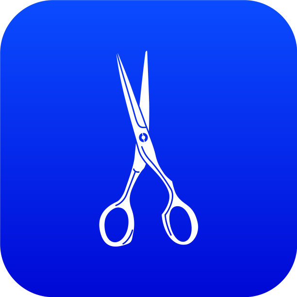 锋利的剪刀图标蓝色图片下载