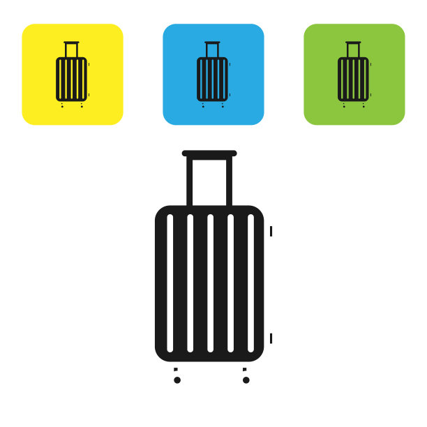 黑色行李箱旅行图标孤立在白色图片下载