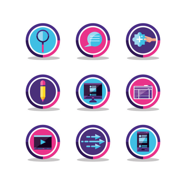 社交媒体集合图标图片下载