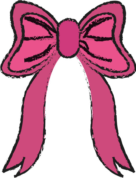 粉色丝带蝴蝶结图标形象图片下载