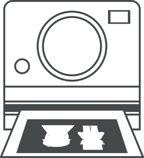 孤立的相机与图片的夫妇设计图片下载