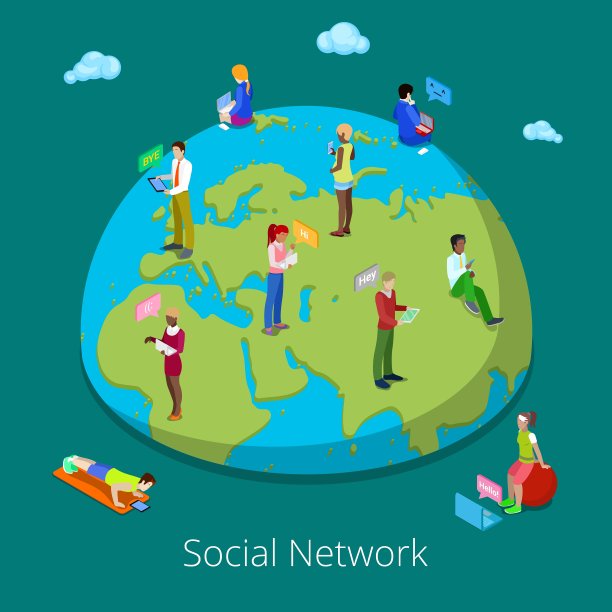 等距全球人沟通概念图片下载