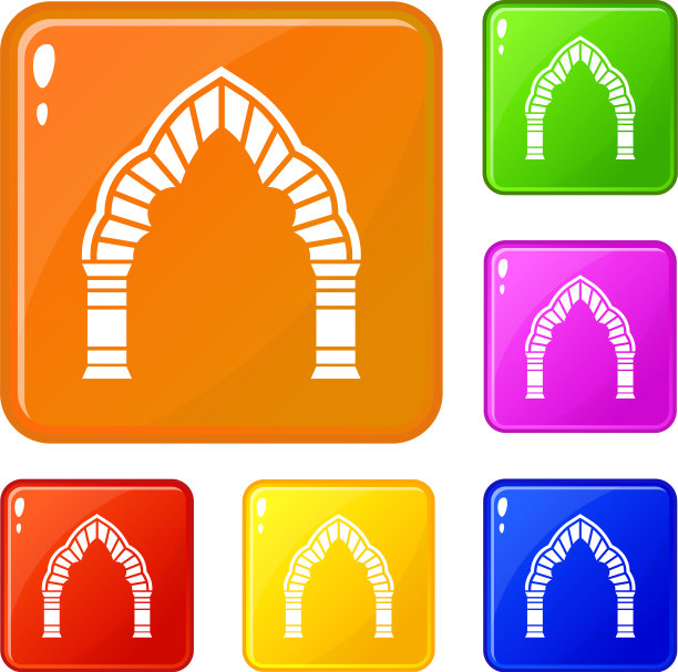 圆形拱门图标设置颜色图片下载