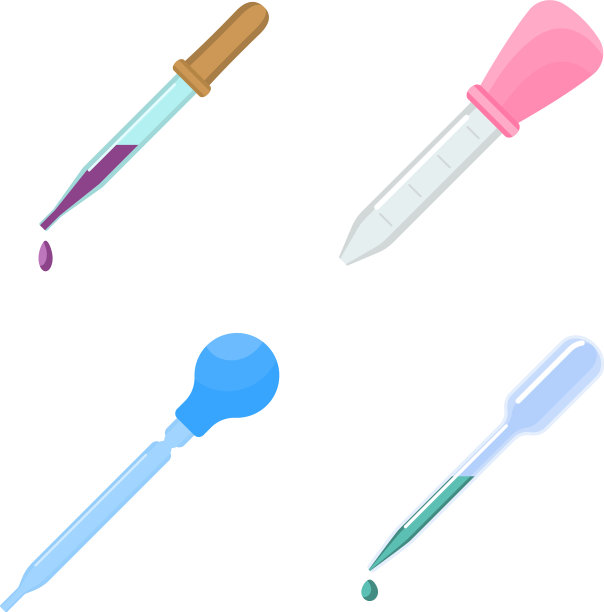 移液管图标设置平面风格图片下载