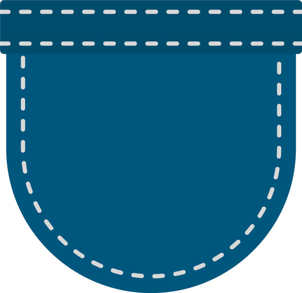 蓝色牛仔裤口袋图标孤立图片下载