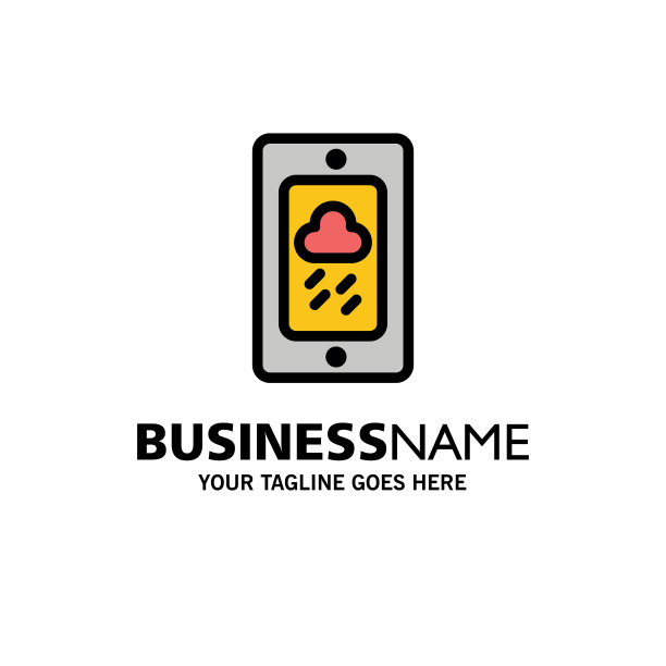 移动粉笔天气下雨企业标志模板图片下载