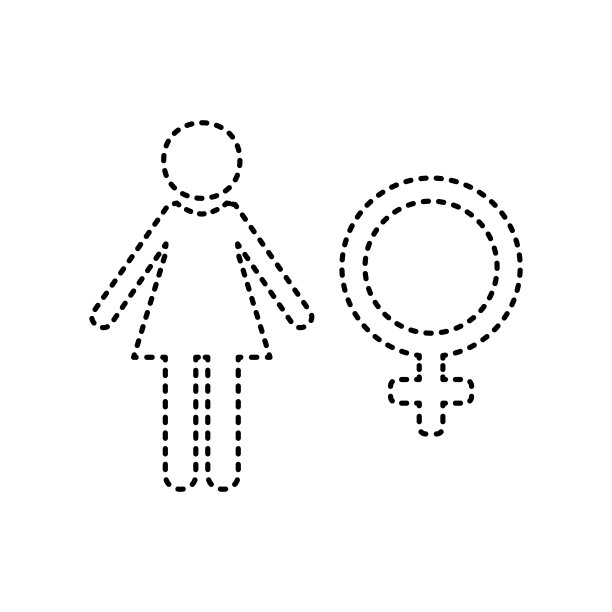 黑色虚线女性标志图片下载