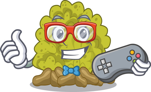 玩家绿色珊瑚礁与卡通隔绝图片下载