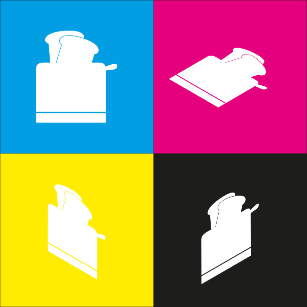 烤面包机简单标志白色图标图片下载