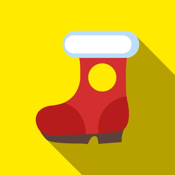 冬季鞋的图标是平底风格图片下载