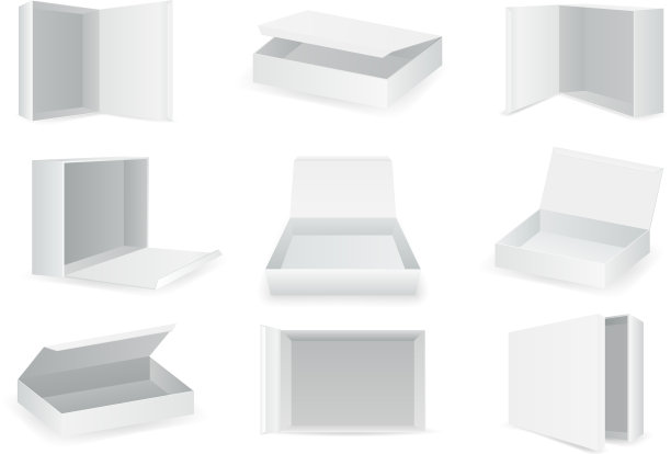 白纸板箱等距打开图片下载