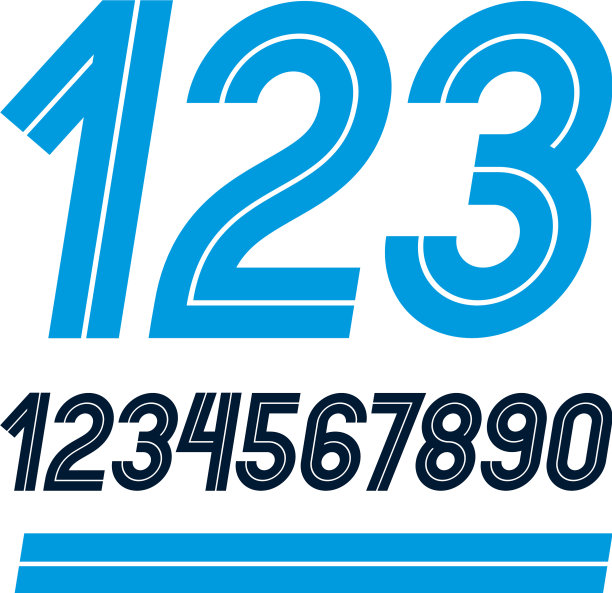 用白线制成的一套圆形数字可以图片下载