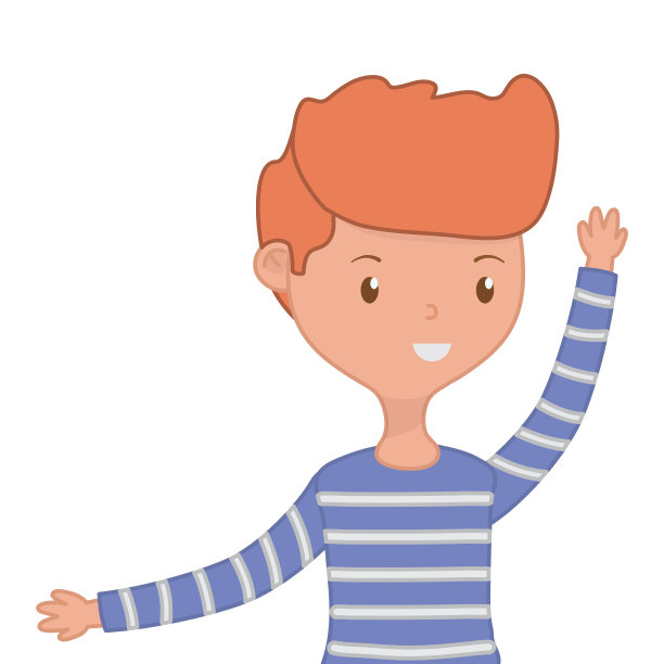 孤立的少年卡通设计图片下载