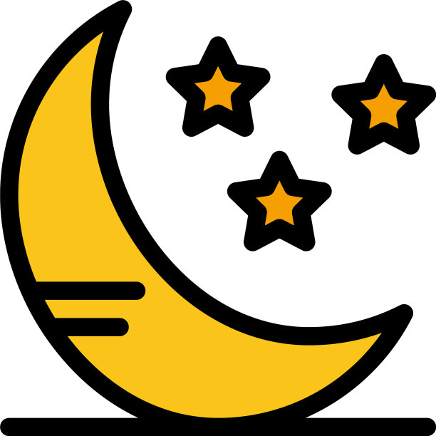 月亮云天气平面颜色图标图标横幅图片下载