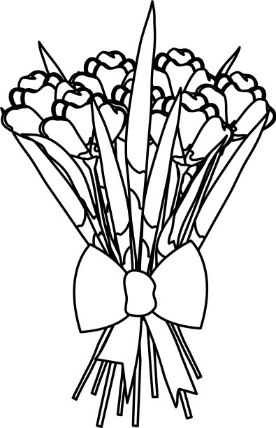 漂亮的玫瑰花束与领结图片下载