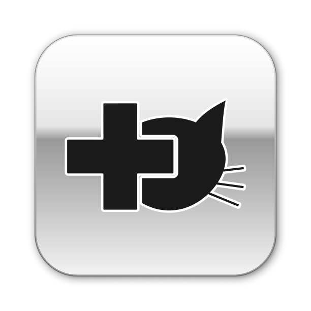 黑色兽医诊所标志图标孤立上图片下载