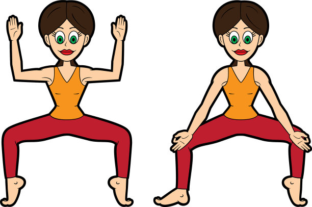 瑜伽体式设置女神或神庙踮脚姿势图片下载