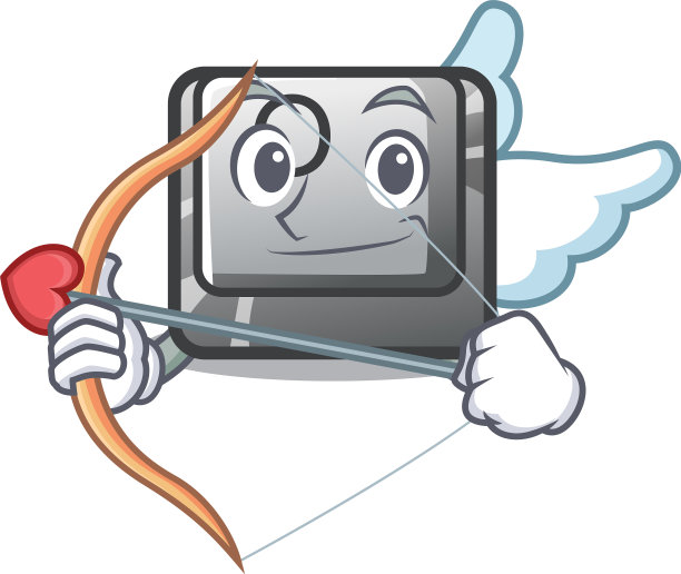 丘比特按钮隔离在卡通图片下载