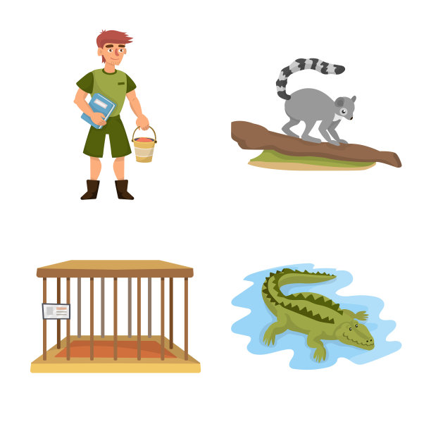 动物园和公园的图标集图片下载