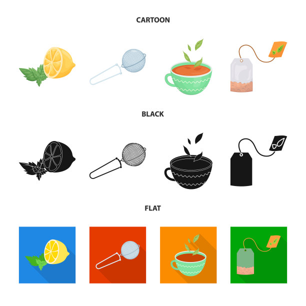 设计健康和花卉标志集图片下载