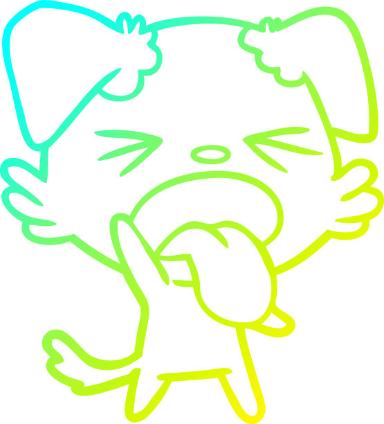 冷梯度线画卡通恶心狗图片下载