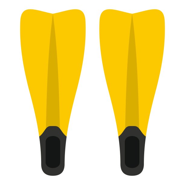 鳍状潜水图标平坦风格图片下载