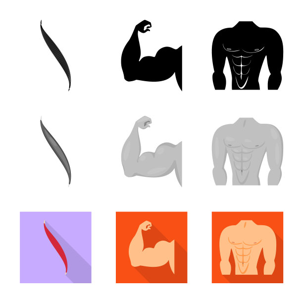 设计纤维和肌肉标志图片下载