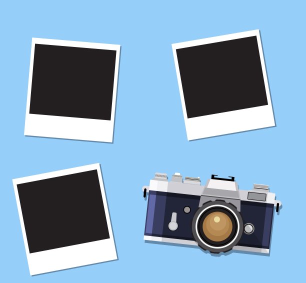 复古旧相机和即时相框图片下载