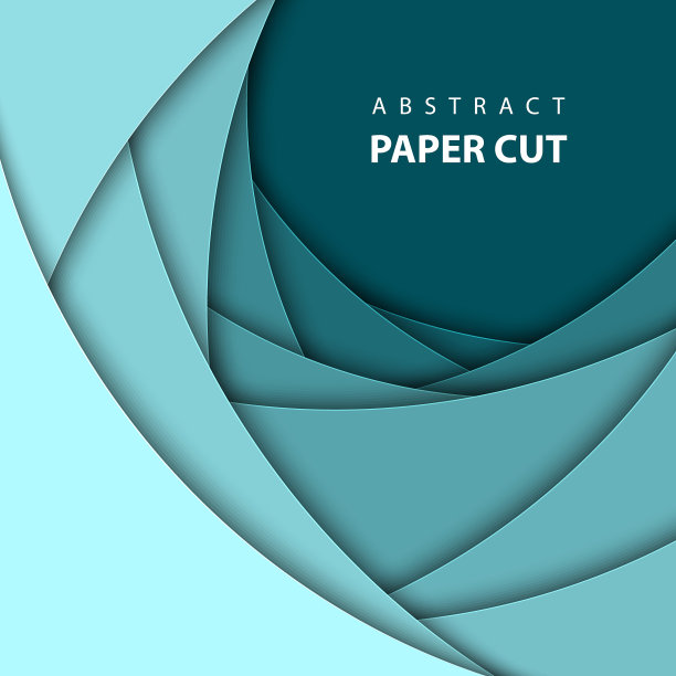 背景与蓝色剪纸形状3d图片下载