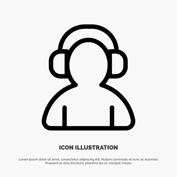 阿凡达支持人耳机线路图标图片下载