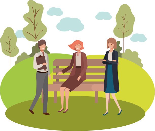 集团业务在公园座椅与景观图片下载