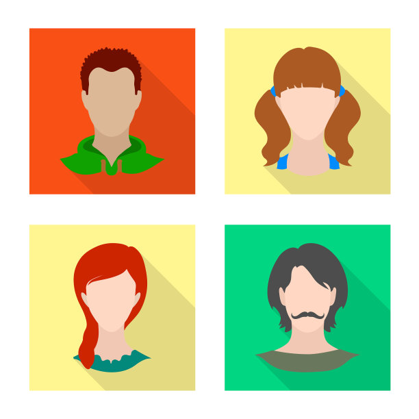 孤立的对象化身和虚拟图标图片下载