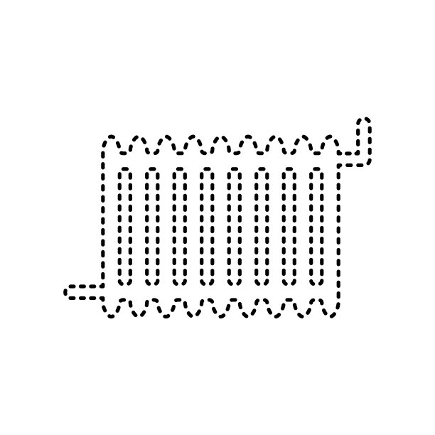 散热器标志黑色虚线图标上的白色图片下载