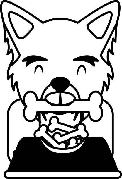 狗咬骨头，吃碗饭图片下载