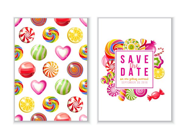 保存日期背景与糖果图片下载