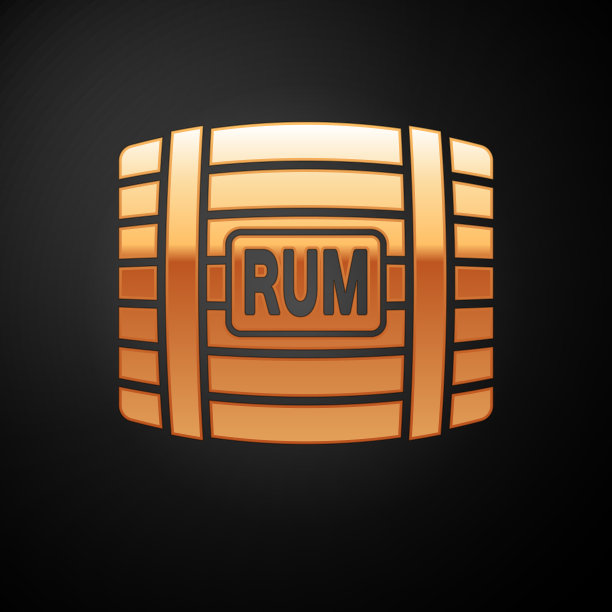 金木桶与朗姆酒图标隔离图片下载